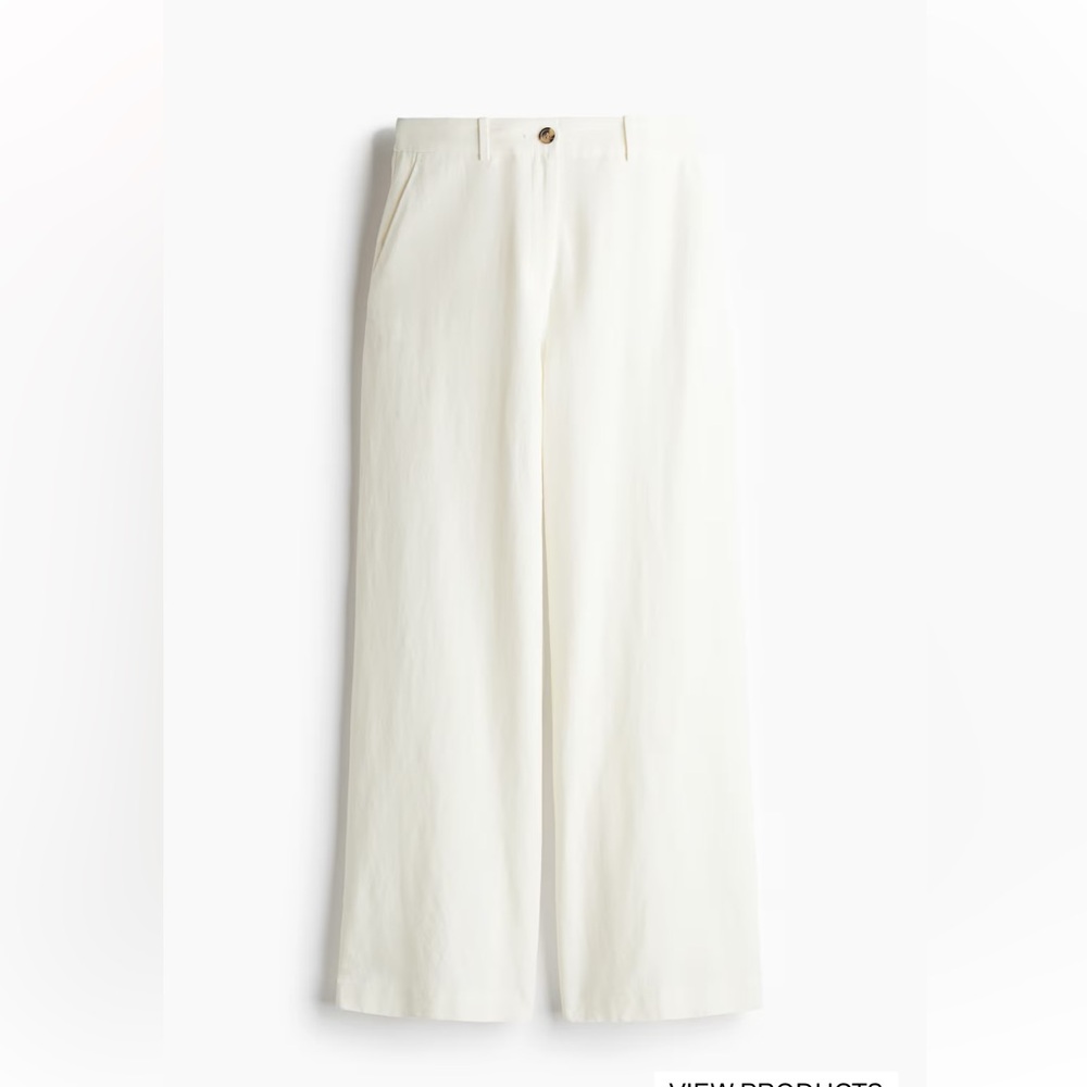 Wide leg Linen blend Pants